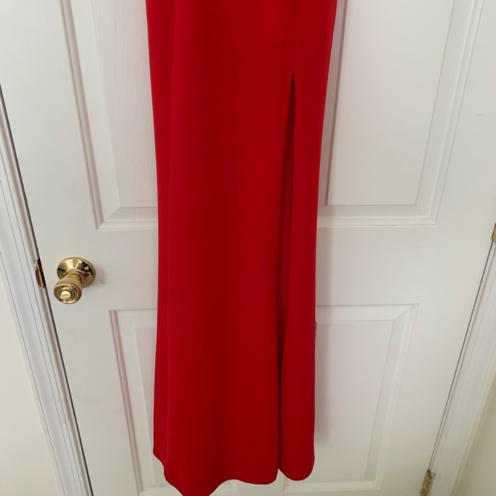 Red Embroidered Prom Dress - Picture 4 of 6